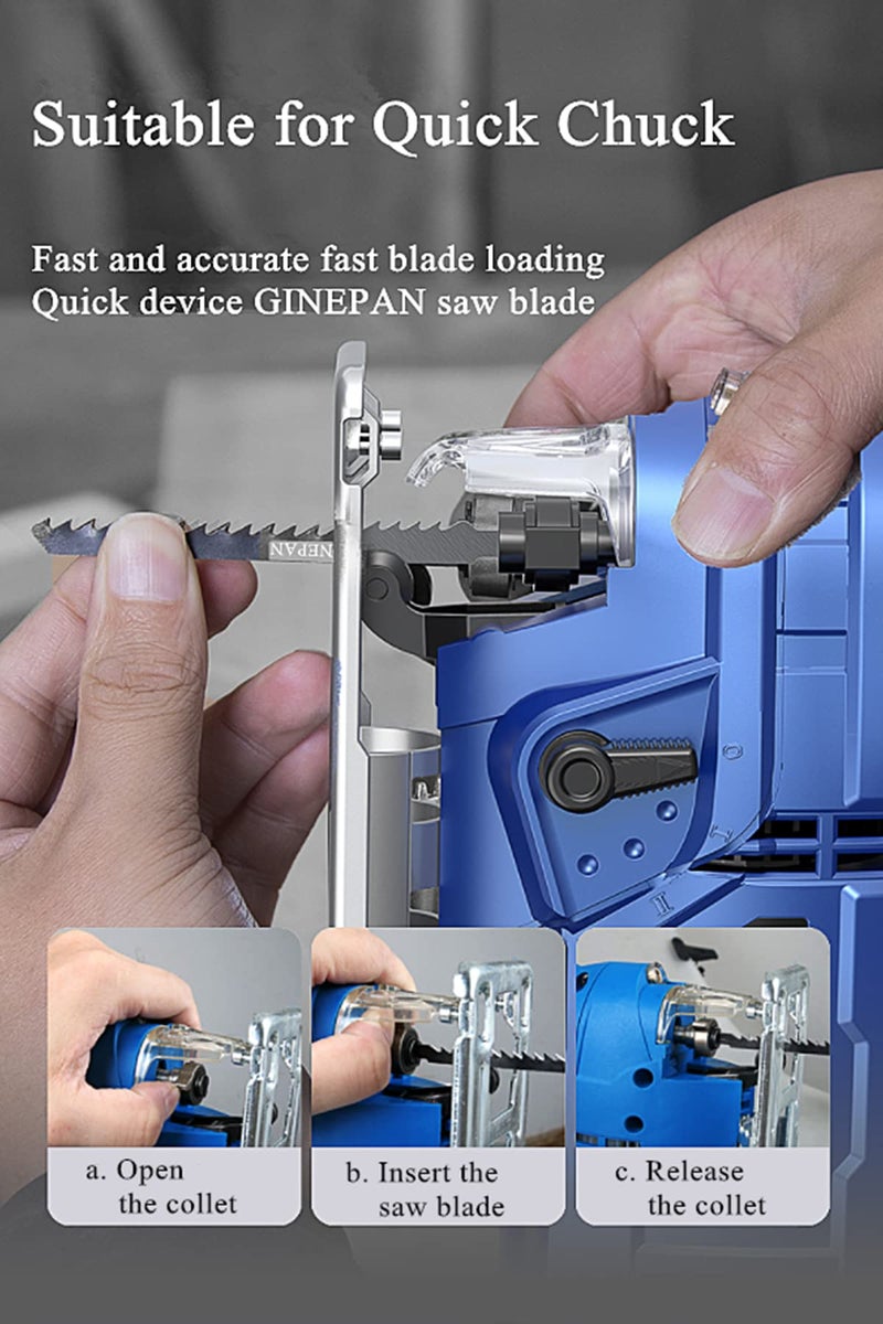 GINEPAN 20PCS T Shank Jigsaw Blades Tool for Wood Plastic Metal Compatible with 90% Power Jig Saws Such as Bosch DEWALT RYOBI One+ Makita SKIL Black+Decker Includes 4 Each of T101B T101AO T144D T118A & T118B - Image 4