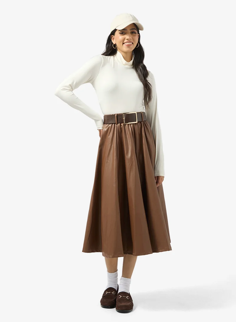 جينجر A Line Box Pleat Skirt