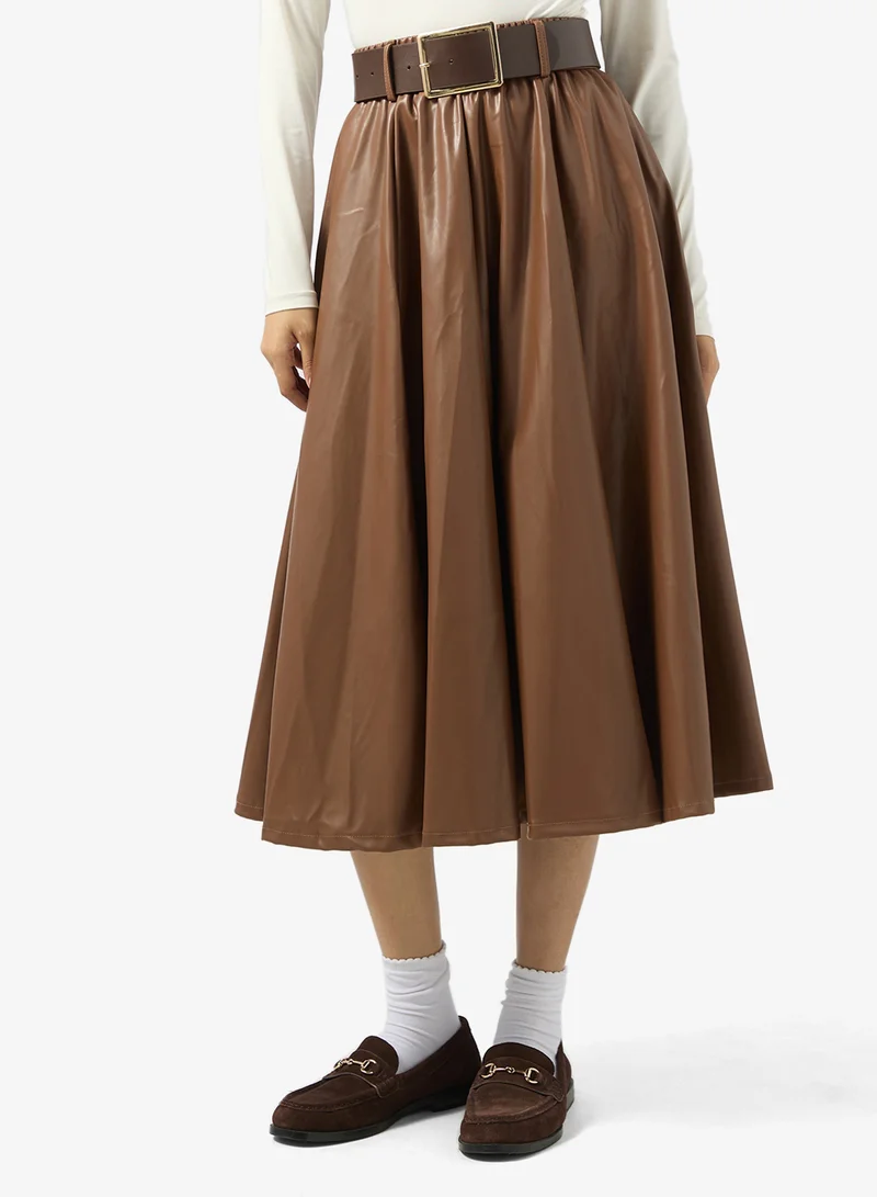 جينجر A Line Box Pleat Skirt