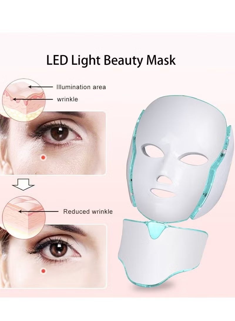 جينيكست قناع تجميل للوجه بتقنية LED، جهاز لتجديد البشرة بسبعة ألوان، مضاد لحب الشباب، مفتح للبشرة، مضاد للشيخوخة، علاج لتجديد البشرة، تصميم مريح قابل للتعديل - Image 5