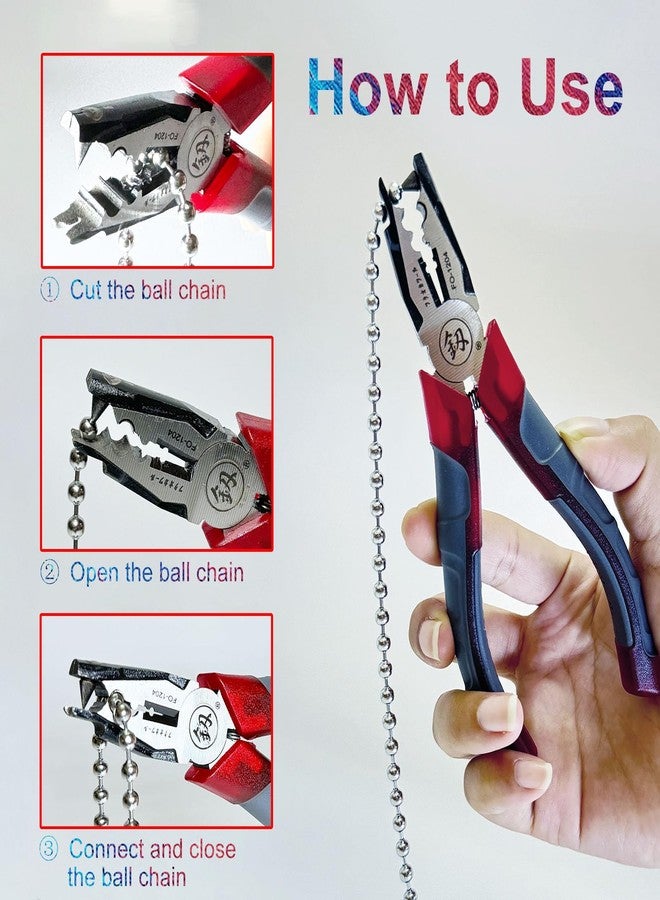 ROEIEIS Chain Joining Tool Pliers for Beaded Ball Chain Cutting and Joining - Splicing Combination Tool for #10 Metal Chain - Image 4