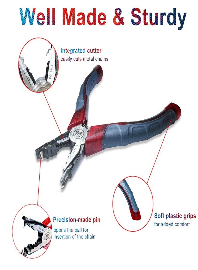 ROEIEIS Chain Joining Tool Pliers for Beaded Ball Chain Cutting and Joining - Splicing Combination Tool for #10 Metal Chain - Image 3