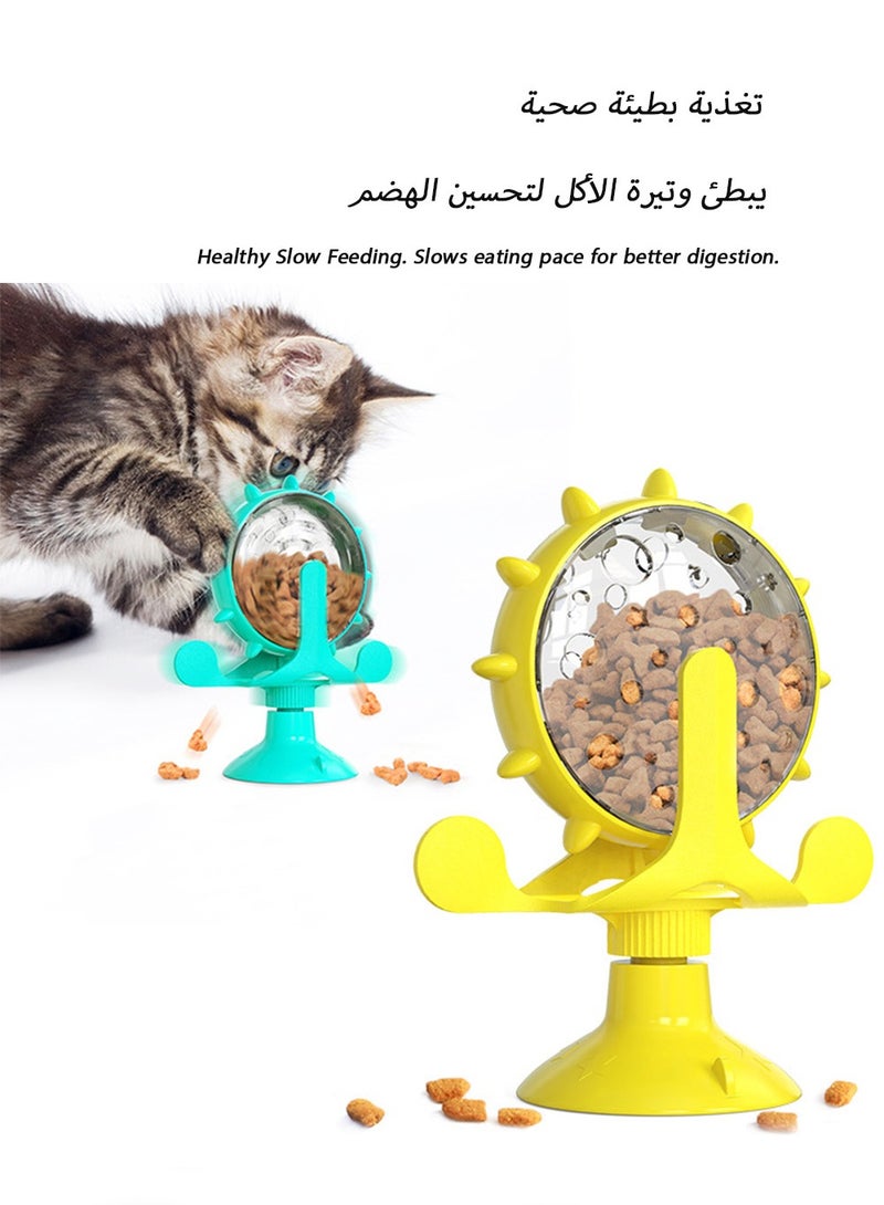 ألعاب تفاعلية للقطط، وحدة تغذية بطيئة، موزع طعام مقاوم للمضغ مع كوب شفط، تحفيز ذهني للقطط الداخلية في المملكة العربية السعودية - Image 4