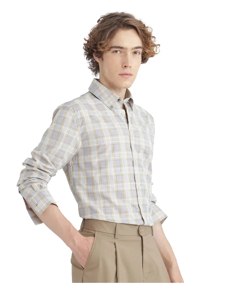 Rare Rabbit Men's Full Sleeves Checked Shirt