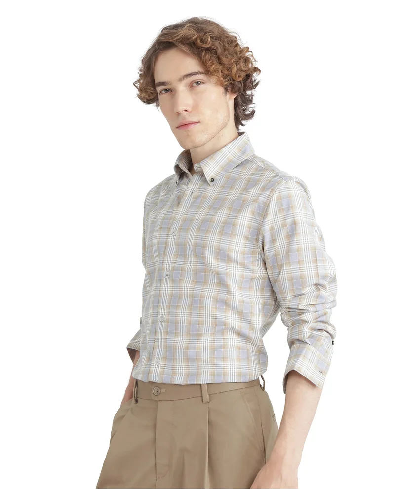 Rare Rabbit Men's Full Sleeves Checked Shirt