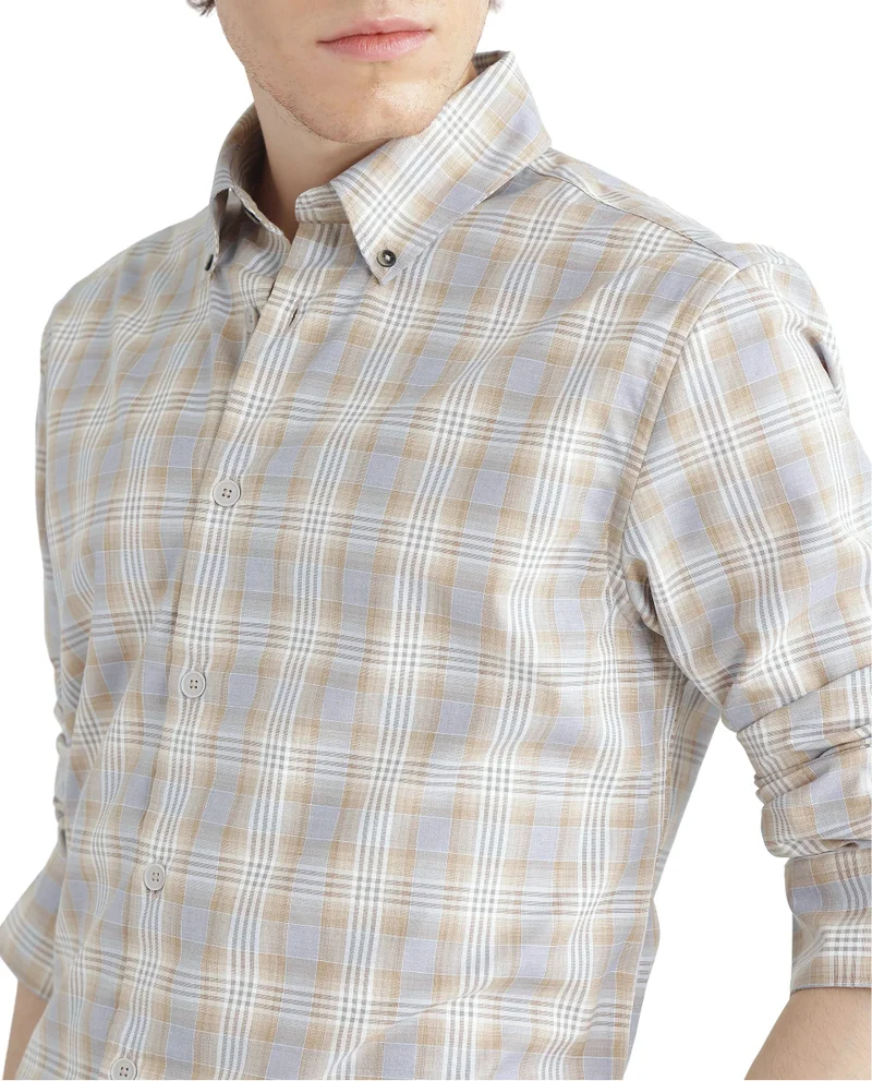 Rare Rabbit Men's Full Sleeves Checked Shirt