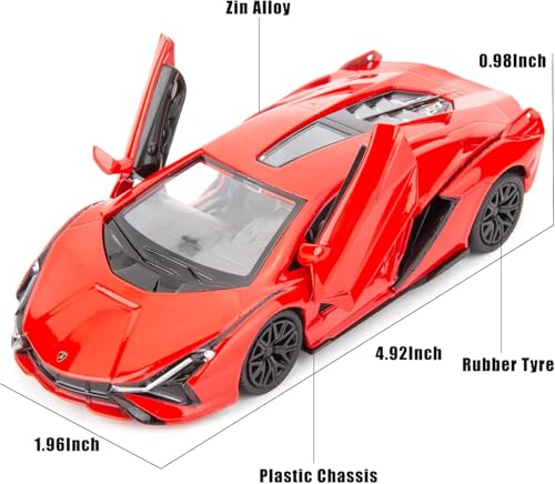 BDTCTK Lamborghini Sin FKP37 Diecast Car Models136 Zinc Alloy Toy Pull Back Vehicles Toy Cars for Toddlers Kids Boys Girls Gift Red - Image 5