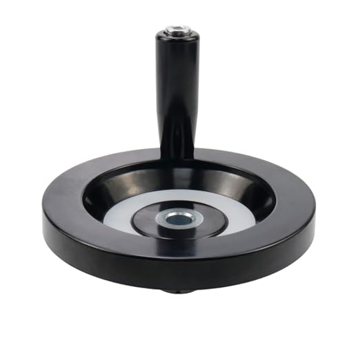 Pastlla 4.92" / 125mm Hand Wheel with Revolving Handle, 0.47" / 12mm Hole Diameter Back Ripple Hand Wheel, Revolving Handle for Milling Machine Industrial Lathe - Image 1