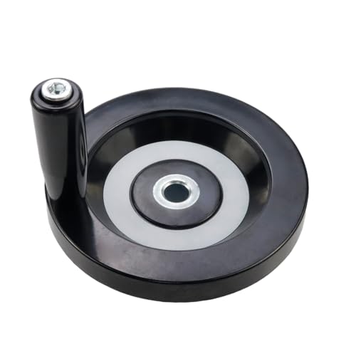 Pastlla 4.92" / 125mm Hand Wheel with Revolving Handle, 0.47" / 12mm Hole Diameter Back Ripple Hand Wheel, Revolving Handle for Milling Machine Industrial Lathe - Image 3
