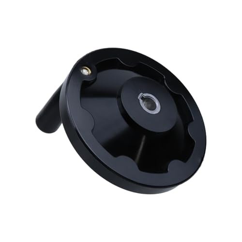Pastlla 4.92" / 125mm Hand Wheel with Revolving Handle, 0.47" / 12mm Hole Diameter Back Ripple Hand Wheel, Revolving Handle for Milling Machine Industrial Lathe - Image 5