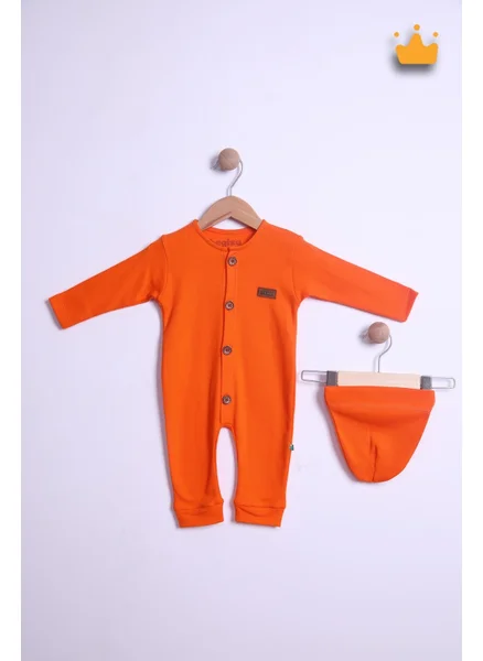 Baby Hola Babyhola 100% Cotton Front Buttoned Interlock Overalls Beanie Set 23630