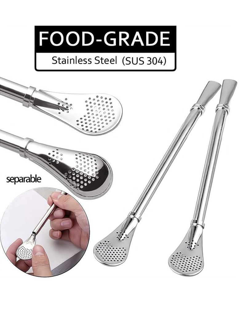 Excefore كوب شاي يربا ميت 230 مل مع قش بومبيلا أسود من الفولاذ المقاوم للصدأ كوب عازل منزلي بجدار مزدوج لشرب أوراق يربا ميت السائبة - Image 5