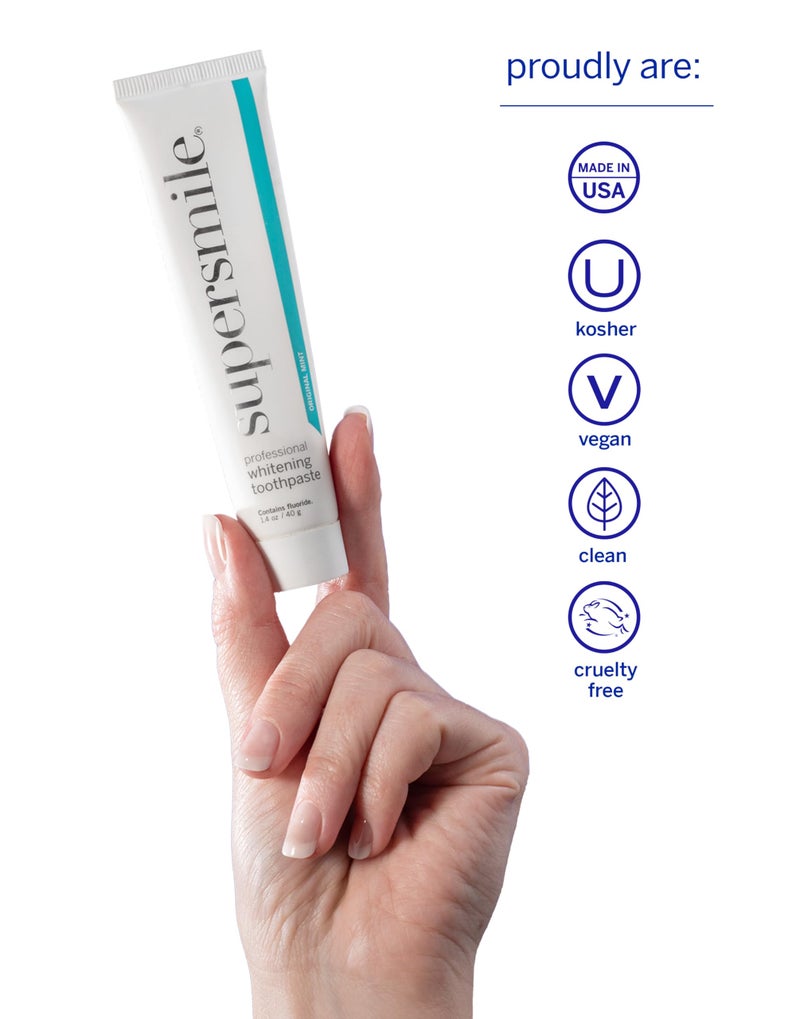 Supersmile Professional Whitening Toothpaste w/ Fluoride - Removes Stains & Whitens Teeth 6 Shades - Enamel Strengthening - No Sensitivity - Travel Size (Original Mint, 1.4 Oz) - Image 5