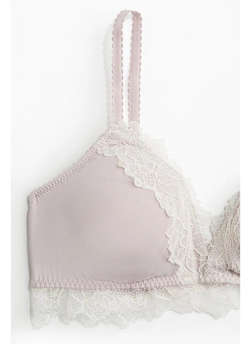 H&M Padded soft microfibre and lace bra