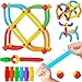 RAINBOW TOYFROG ألعاب توصيل أنابيب قوس قزح 60 قطعة مجموعة بناء STEM ملونة مرنة للأطفال في مرحلة ما قبل المدرسة ضرورية في الفصول الدراسية ألعاب العلاج المهني منتجات حسية للتوحد - Image 2
