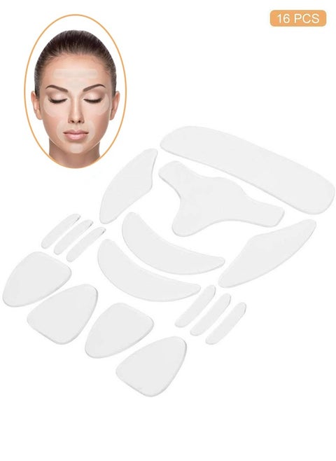 16 Pcs Face Facial Medical Tape Wrinkle Patches for Face Wrinkles Overnight, Reusable Face oil Tape Smoothing Silicone face Forehead Wrinkle Patches for Face Wrinkles Overnight