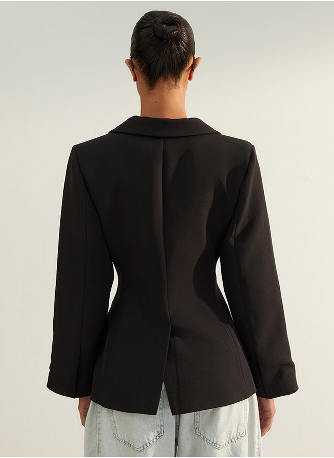 trendyol - Black Limited Edition Fitted Lined Woven Blazer Jacket TWOAW24BC00096 - Image 1