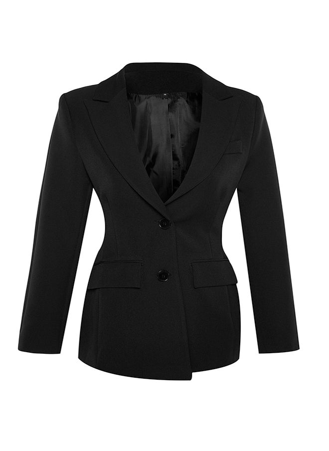 trendyol - Black Limited Edition Fitted Lined Woven Blazer Jacket TWOAW24BC00096 - Image 1