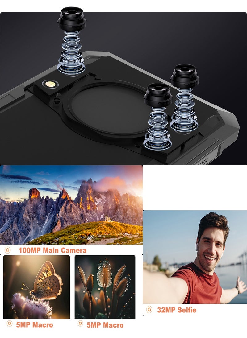 Cubot KINGKONG ACE 3 Rugged Phone 6.583'' 90Hz FHD+ Display Android 14 8GB RAM 256GB ROM 100MP + 32MP Camera Waterproof Rugged Slim Mobile Fast Charging 5100mAh Battery Black-Orange  - Image 5