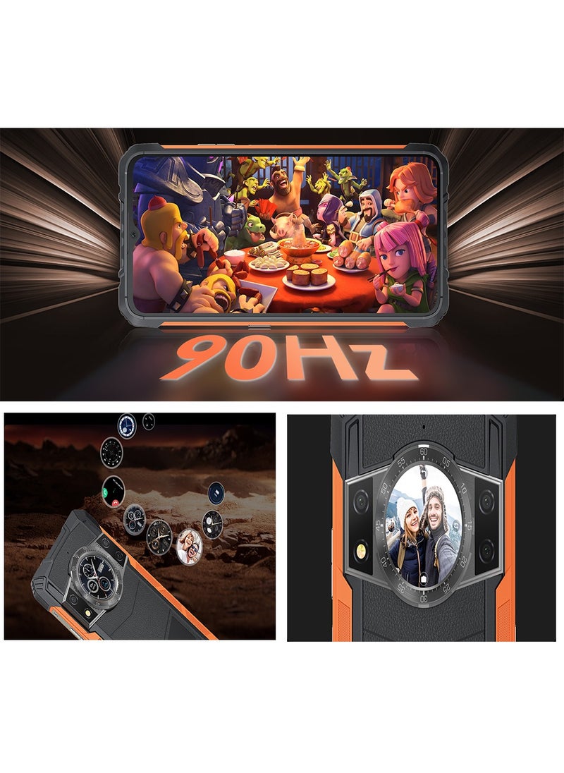 Cubot KINGKONG ACE 3 Rugged Phone 6.583'' 90Hz FHD+ Display Android 14 8GB RAM 256GB ROM 100MP + 32MP Camera Waterproof Rugged Slim Mobile Fast Charging 5100mAh Battery Black-Orange  - Image 3