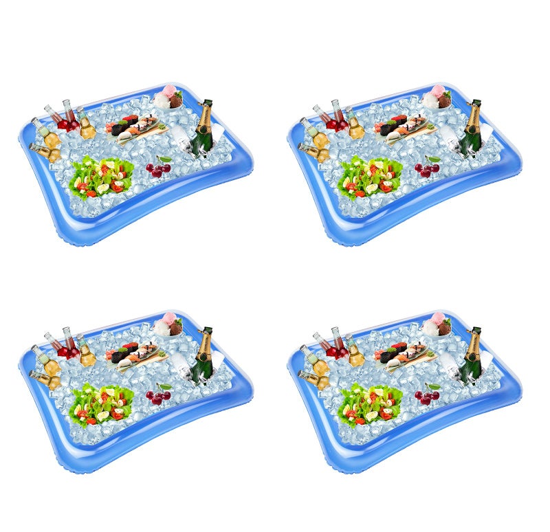 Etistta 4-Pack Inflatable Ice Serving Bar Coolers For Parties  Salad Bbq Picnic Ice Food Drinks Buffet Server Tray For Indoor Outdoor Party - Image 1