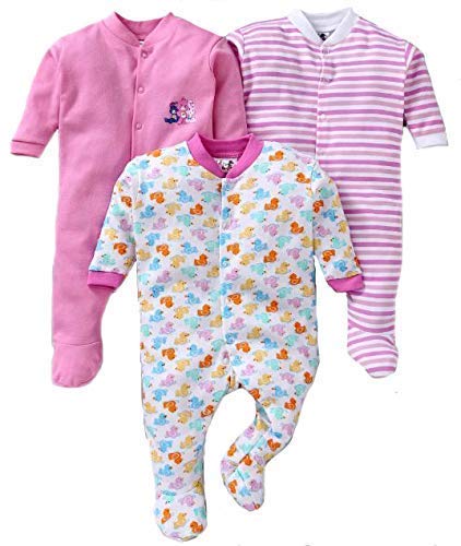 EIO 100% Cotton Rompers/Sleep Suits/Jumpsuit/Night Suits for Baby Boys & Girls, Infants, New Born Combo Pack Pink - Image 4
