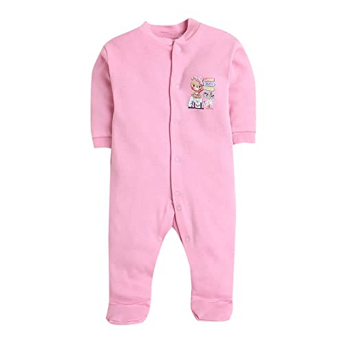 EIO 100% Cotton Rompers/Sleep Suits/Jumpsuit/Night Suits for Baby Boys & Girls, Infants, New Born Combo Pack Pink - Image 2