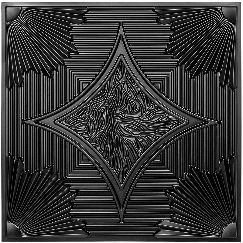 Art3d Drop Ceiling Tiles 24x24 in Black (12-Pack, 48 Sq.ft), 3D Wainscoting Panels Glue Up 2x2 - Image 2