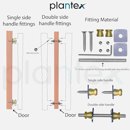 Plantex Stainless Steel 14 Inch Main Door Handle/Glass Wooden Door Handle/Pull-Push Handle/3 Years Warranty Pack of 1 (Satin White and Chrome Finish) - Image 4