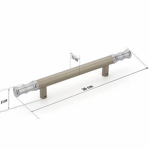 Plantex Stainless Steel 14 Inch Main Door Handle/Glass Wooden Door Handle/Pull-Push Handle/3 Years Warranty Pack of 1 (Satin White and Chrome Finish) - Image 2