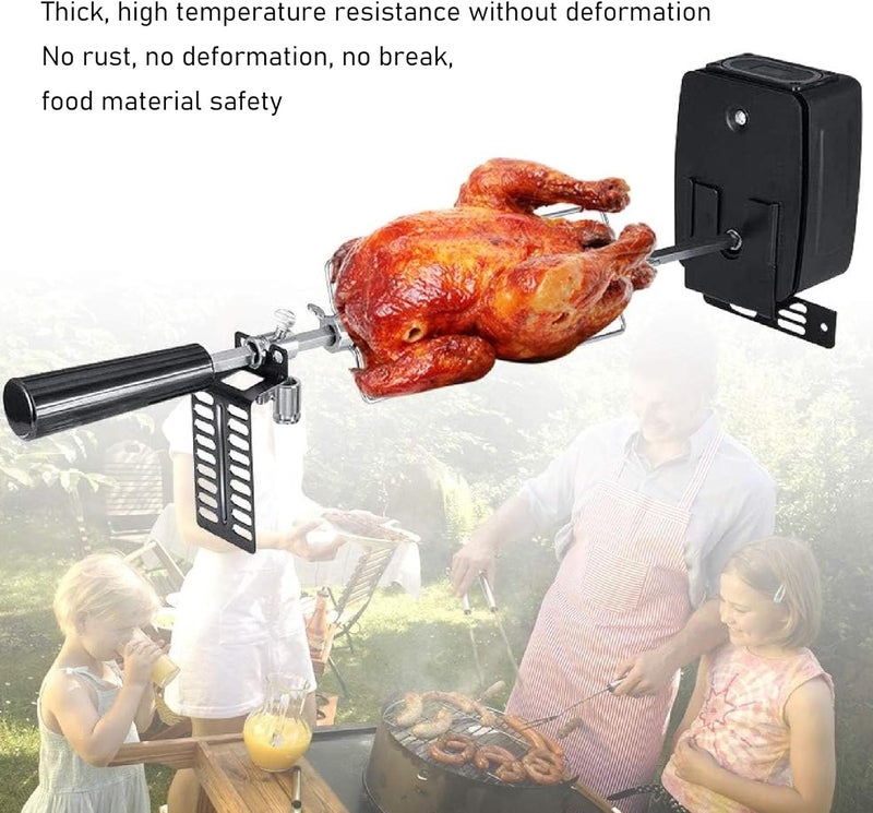 LICAEVEY Universal Rotisserie Grill Kit, Rotisserie Kit with 304 Stainless Steel Spit Rods, Meat Claws and and Electric Power Source, Load Capacity 15kg Food - Image 3