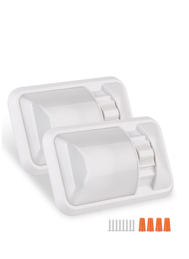 XiuWoo Led RV Ceiling Dome Light,Frosted Interior Lighting ,12V 500LM Single Light Fixture for Trailer, Camper, Truck, Van, Boat ,Natural White 4000-4500K - Image 1