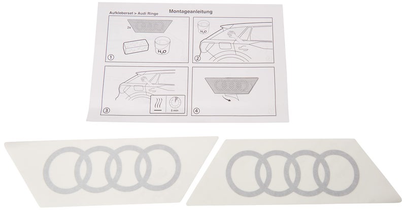 Audi Original Q2 Emblem Stickers Rings Adhesive for Column CBlade Colour foil Silver