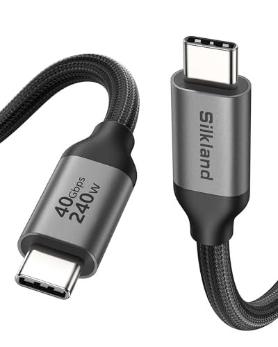 Silkland USB 4 for Long Thunderbolt 4 Cable 10FT3M 40Gbps Data Transfer 8K5K60Hz 240W Charging PD 31 USB C Video Cable Compatible for Thunderbolt 3 MacBook iPhone 1716 SSD XPS iPad - Image 1