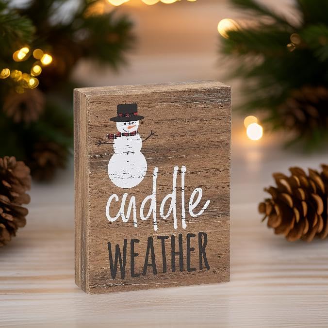 Collins Festive Wood Grain Block Sign (Cuddle Weather) - Image 3