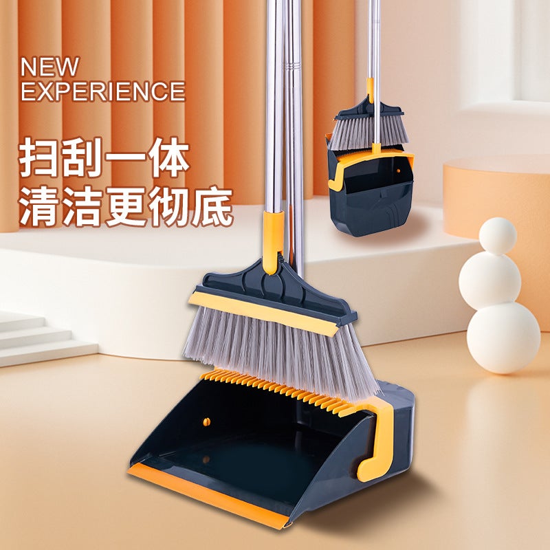 Household Creative Broom And Dustpan Set Soft Bristle Set Sweep Foldableing Scraper Integrated Sweeping Broom Broom Dustpan Combination - Image 3