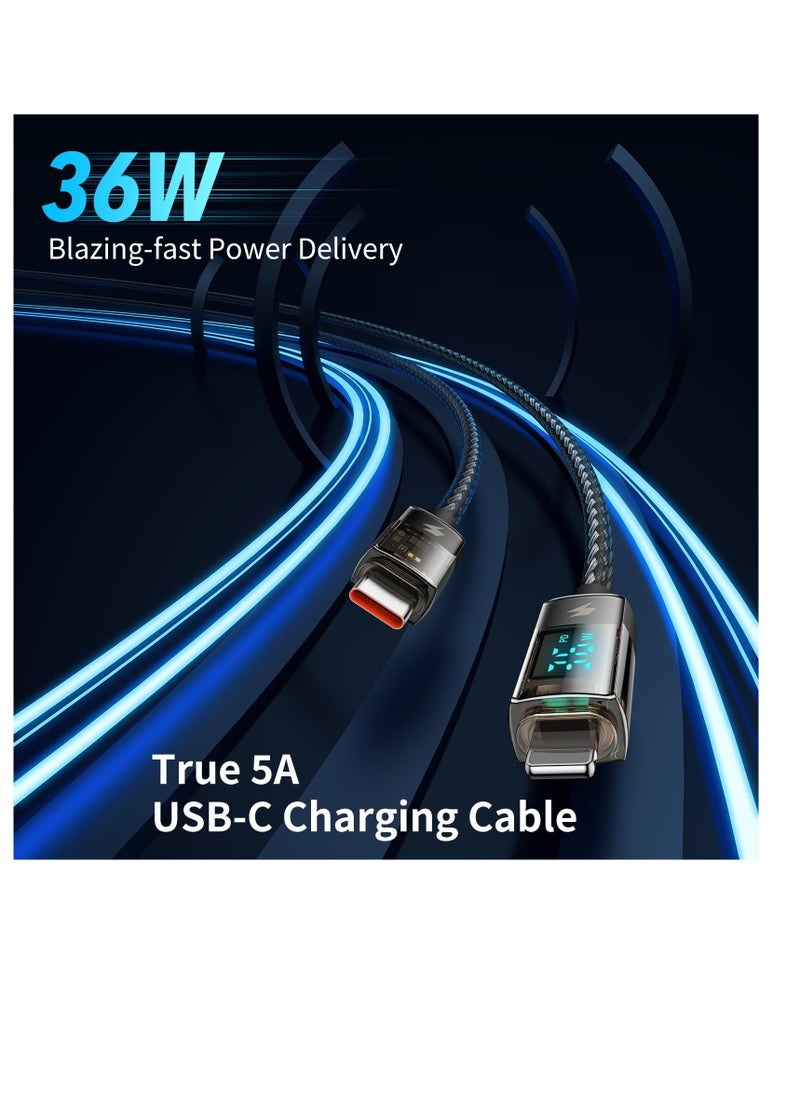 Generic - High Speed USB-C to Lightning Cable with 36W Power Delivery and Digital Display, Auto Power Off for iPhone - Image 1