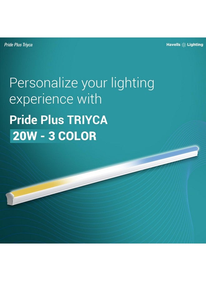 Havells 20W 3 in 1 LED Batten Tubelight|Energy Efficient|Three Color Temperatures(Warm White,Neutral White,Cool White)|Upto 4KV Surge Protection|Made in India |(Triyca)| Pack of 2 - Image 2