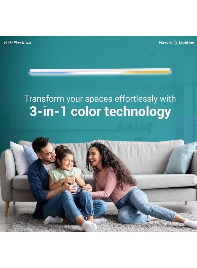 Havells 20W 3 in 1 LED Batten Tubelight|Energy Efficient|Three Color Temperatures(Warm White,Neutral White,Cool White)|Upto 4KV Surge Protection|Made in India |(Triyca)| Pack of 2 - Image 3