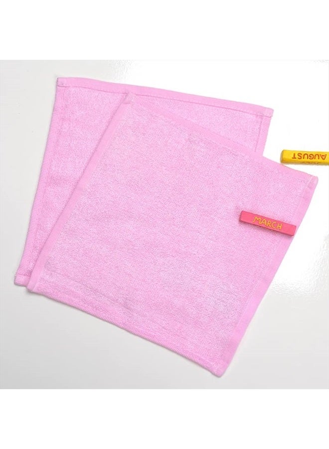 Bamboo Washcloths 12 Pack Multicolor Face Cloths Essential for Bathroom Gym and Spa, High Absorbent and Soft Fingertip Towels 8”X8” (Pink) - Image 1