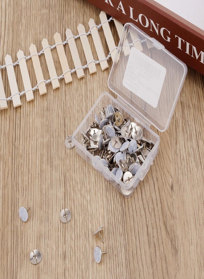 Fukaisu 100pcs Reflective Trail Marking Tacks, Glow-in-The-Dark High Visibility Bright Eyes Trail Markers Thumb Nails for Hunting Tree Stand Hiking Camping Accessories Supplies Gear(Silver) - Image 3