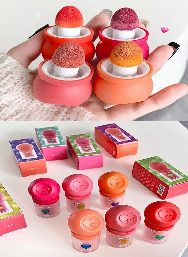 Gege Bear Sweet Rippling Tipsy Liquid Blush | High-Pigment, Moisture-Rich Liquid Blush for a Naturally Luminous Look | Innovative Built-In Sponge Applicator | 6 Exquisite Shades for Customizable Radiance on Cheeks and Lips for All Skin Tones (01# Gray Pink, 2.5mL) - Image 1