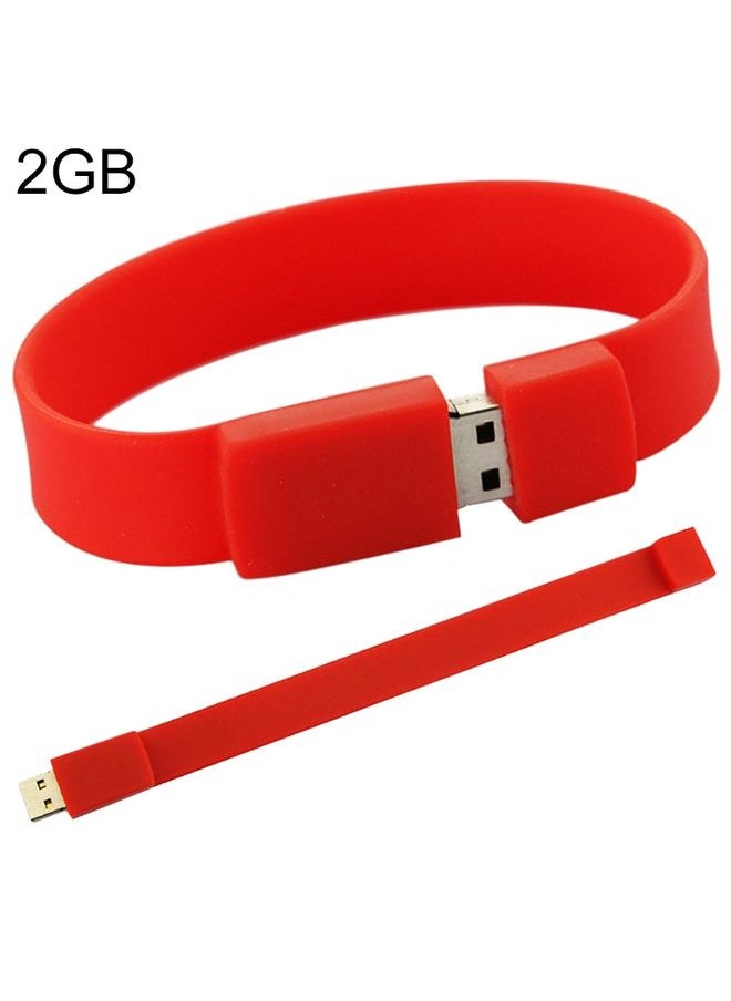 BURAQ 2GB Silicon Bracelets USB 2.0 Flash Disk(Red)  - Image 1
