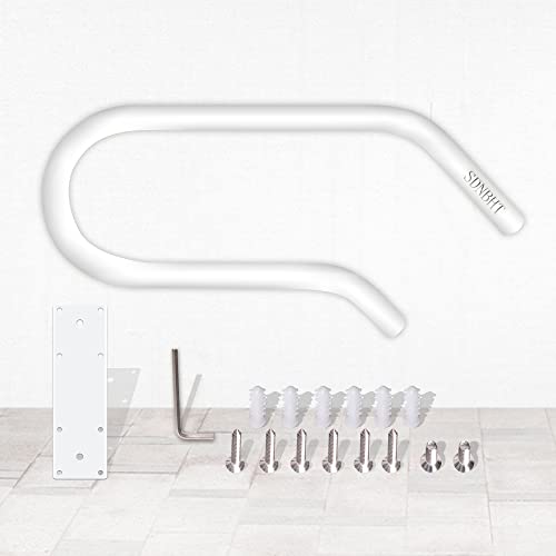 SDNBHT 18.5inch Handrail for Outdoor Steps 304 Stainless Steel Grab Bar with Polished White Finished SDNBHT Wall Mounted Handrail Stair Railing for Garage Entry Interior or Exterior Stairway(18.5' White) - Image 5