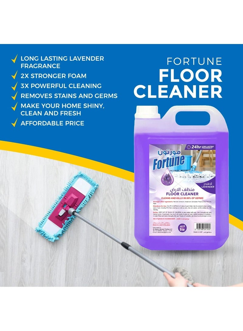 Fortune Home Cleaning Saver Bundle with Glass cleaner 2x800ML + Lavender floor cleaner 5L + Surface spray 750 ML - Image 2