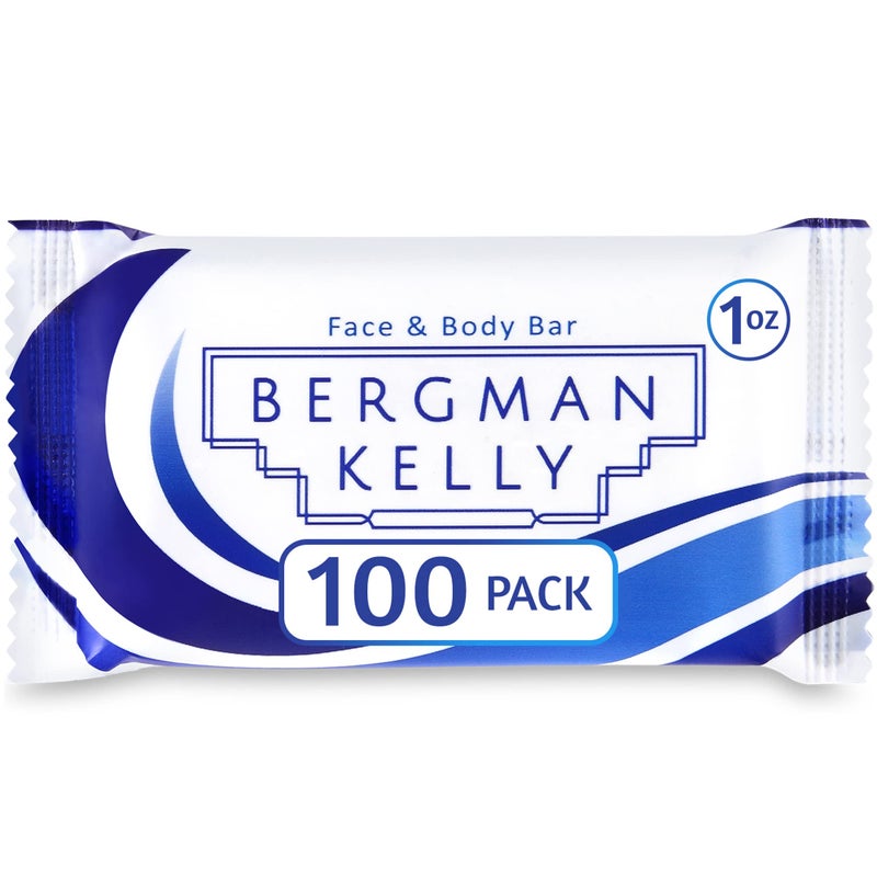 Bergman Kelly  Hotel Soap Bars  White Tea 1 oz 100 PK  Travel Size Luxury Bulk Amenities Bar Soap  Mini Individually Wrapped Rectangular Soap Small Toiletries for Airbnb Motel Guest Bath