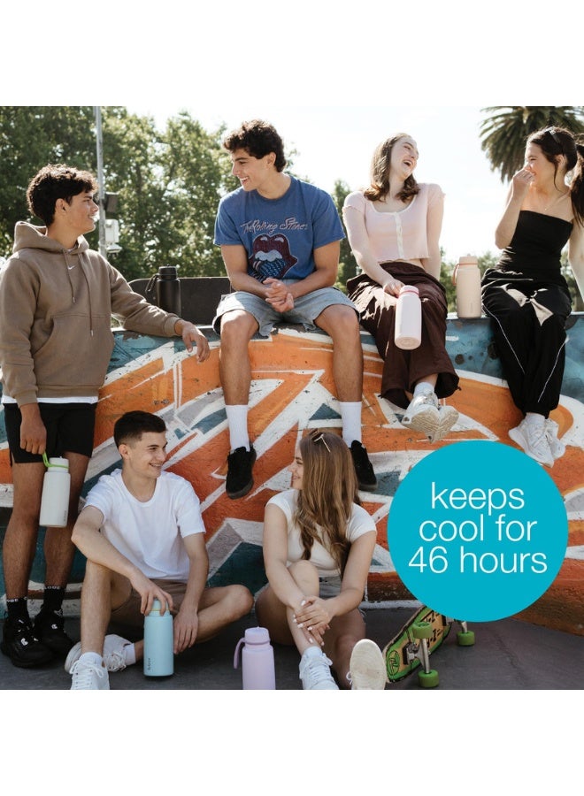 B.Box Insulated Flip Top Water Bottle with Straw | Stainless Steel | Leakproof | BPA-Free | Keeps Drinks Cold up to 46 Hours | 1L (33.8 fl oz / 34oz)-Berry Smoothie - Image 4