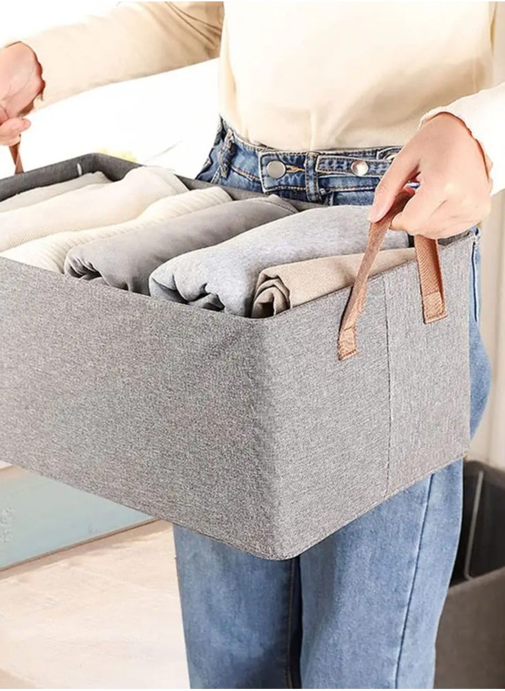 INSX - INSX Foldable Wardrobe Organizer - Waterproof Oxford Cloth Fabric Storage for Jeans, Clothes, Sweaters - 26L Capacity with Steel Frame Support (Pack of 1) - Image 1