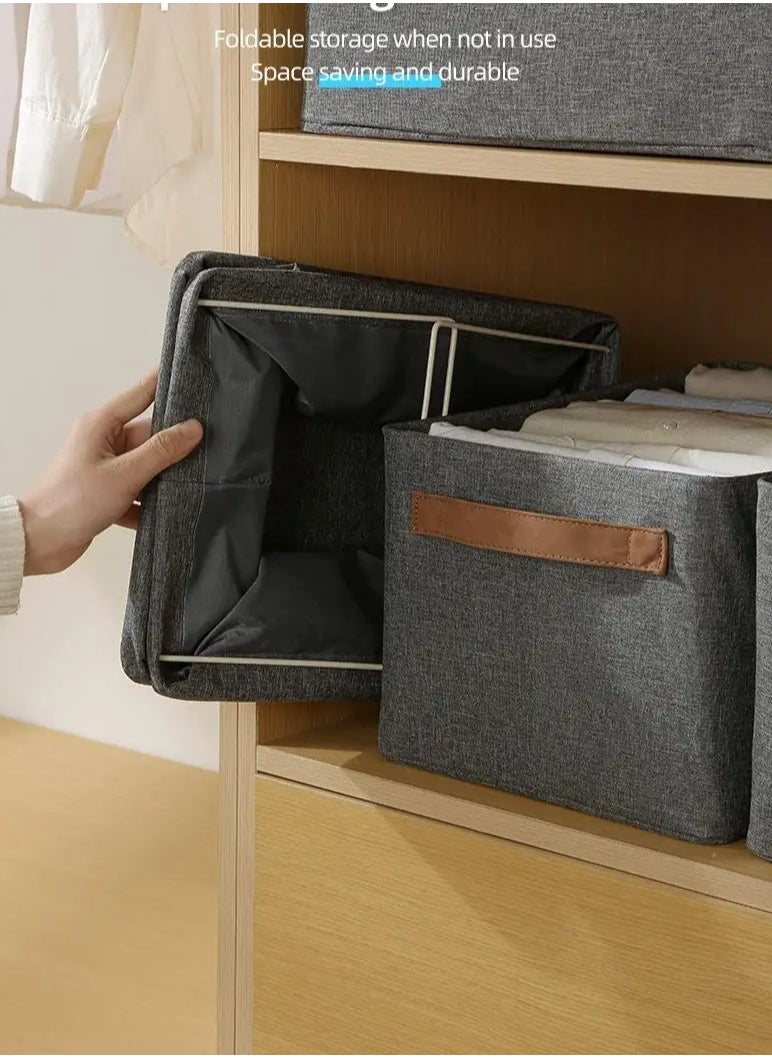 INSX - INSX Foldable Wardrobe Organizer - Waterproof Oxford Cloth Fabric Storage for Jeans, Clothes, Sweaters - 26L Capacity with Steel Frame Support (Pack of 1) - Image 1