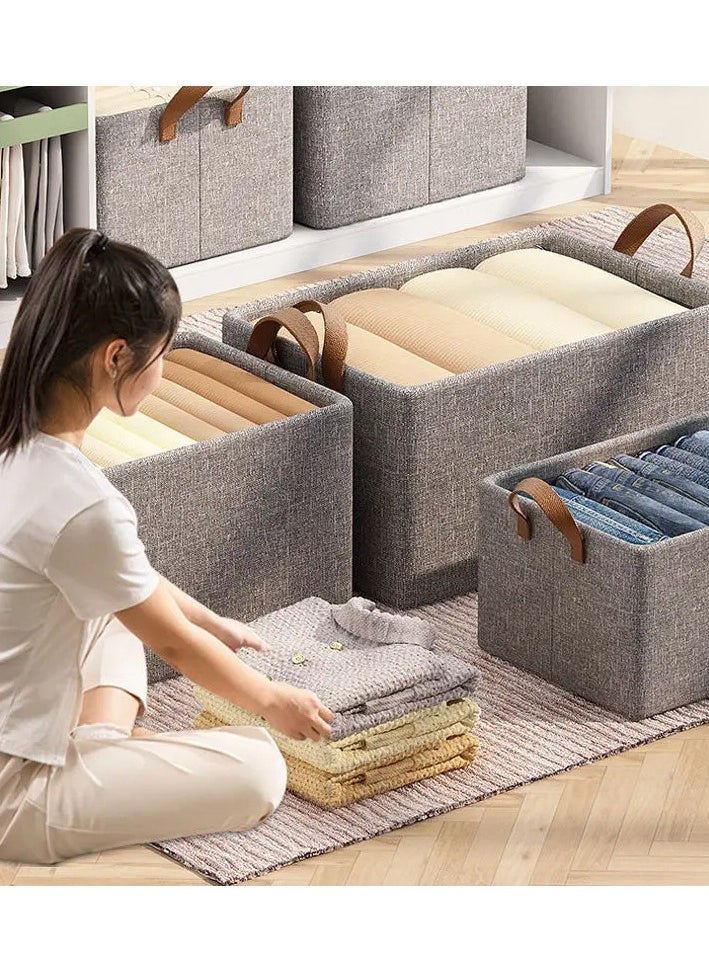 INSX - INSX Foldable Wardrobe Organizer - Waterproof Oxford Cloth Fabric Storage for Jeans, Clothes, Sweaters - 26L Capacity with Steel Frame Support (Pack of 1) - Image 1